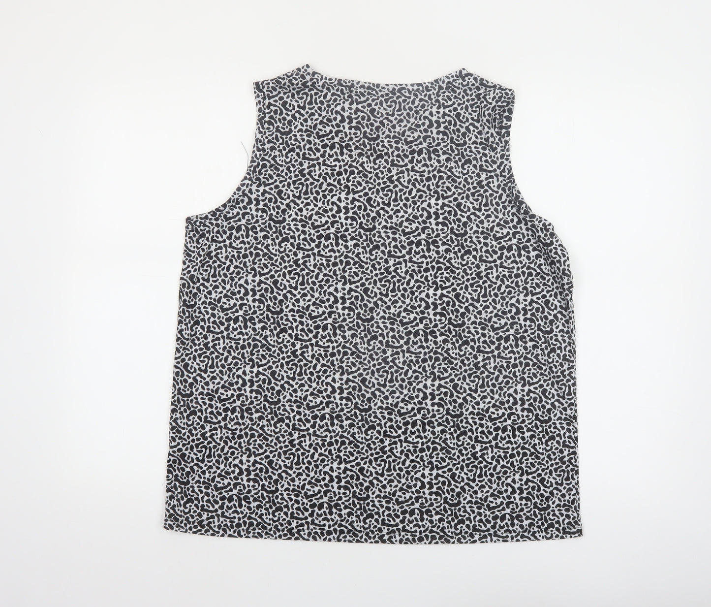 Marks and Spencer Women's Black Animal Print Sleeveless Tank Top Size 14