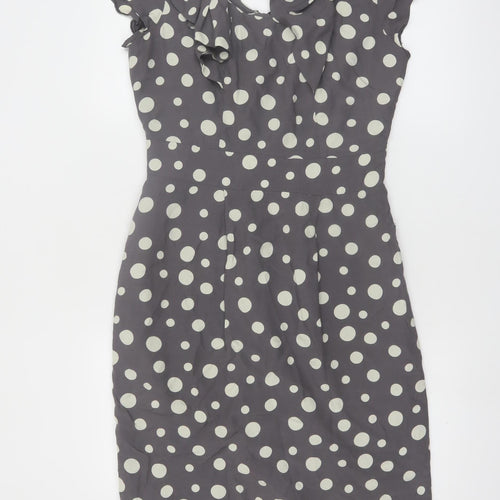 Rocha John Rocha Women’s Grey Polka Dot Sheath Dress Size 10