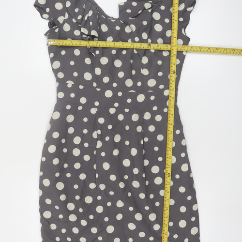 Rocha John Rocha Women’s Grey Polka Dot Sheath Dress Size 10