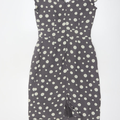 Rocha John Rocha Women’s Grey Polka Dot Sheath Dress Size 10