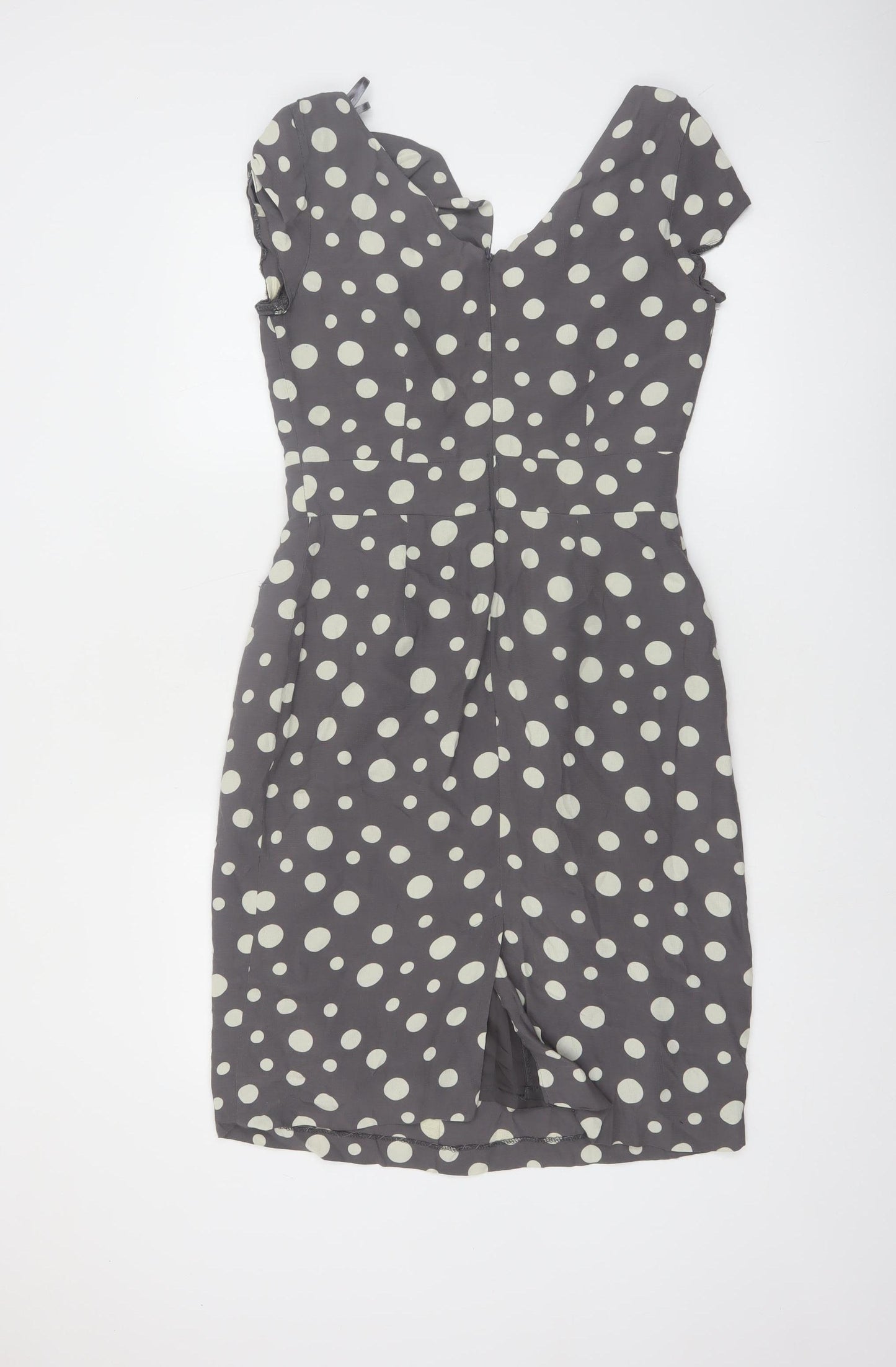 Rocha John Rocha Women’s Grey Polka Dot Sheath Dress Size 10