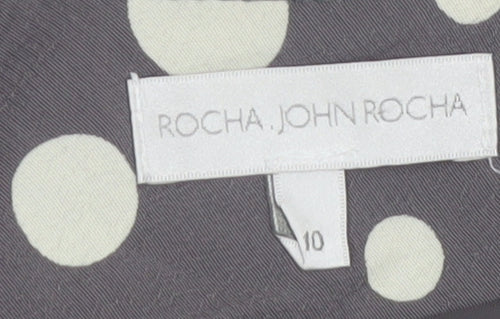 Rocha John Rocha Women’s Grey Polka Dot Sheath Dress Size 10