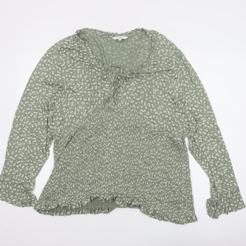 Next Womens Green Floral Viscose Tunic Blouse Size 24