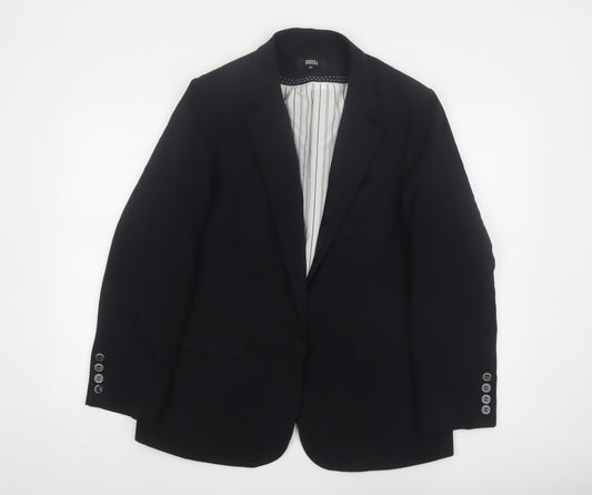 Marks & Spencer Women Black Size 20 Regular Fit Blazer Jacket
