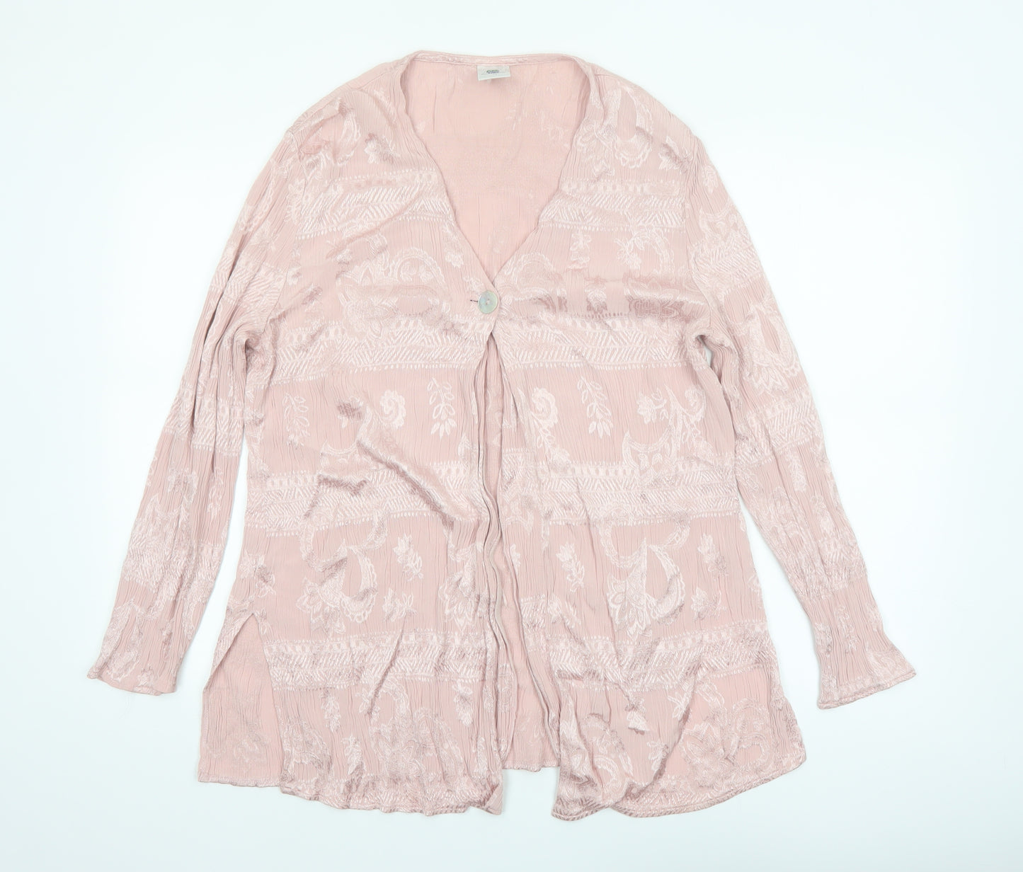 New Fast Women’s Pink Floral Tunic Blouse Size 16 Acetate Viscose