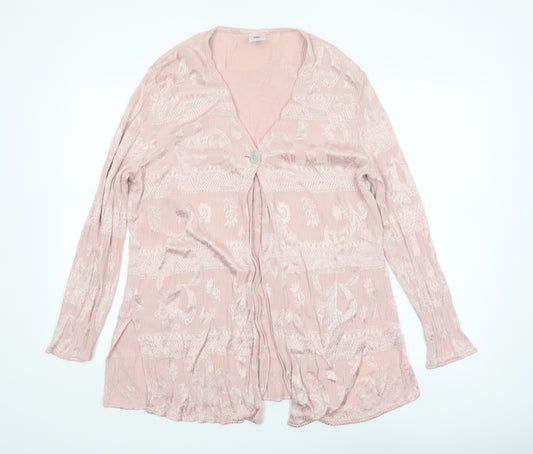 New Fast Women’s Pink Floral Tunic Blouse Size 16 Acetate Viscose