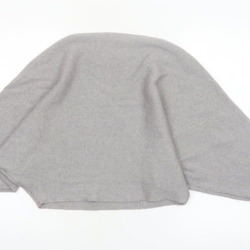 ZARA Women Grey Knit Boat Neck Relaxed Pullover Jumper L