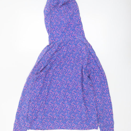 Stripe & Stare Womens Blue Floral Pullover Hoodie Medium Modal Blend
