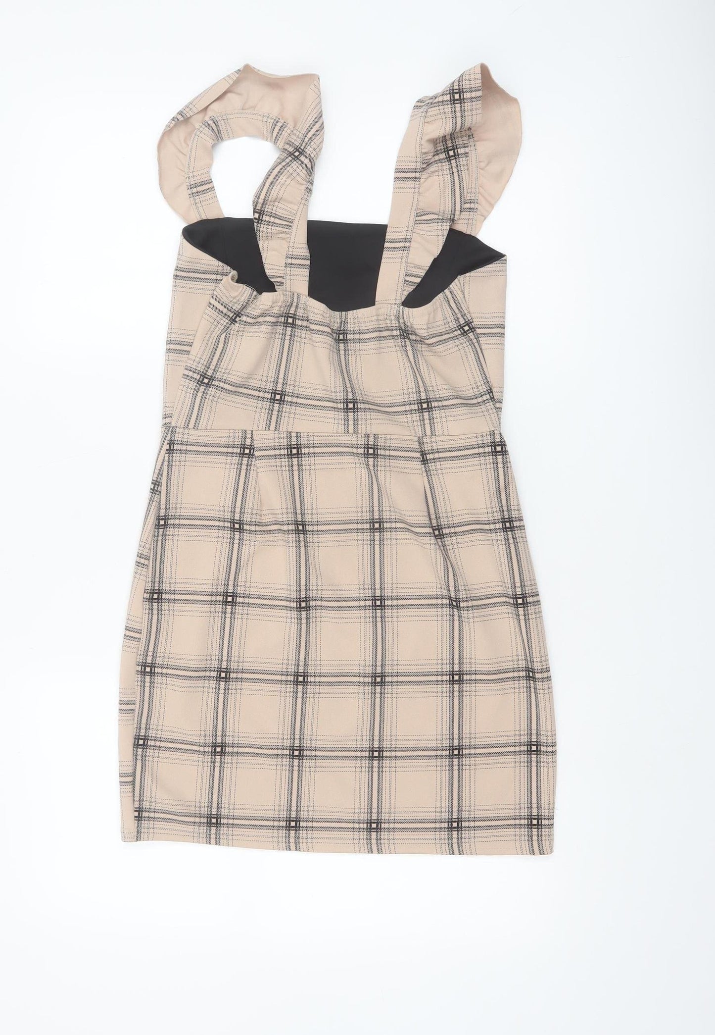 I Saw It First Women's Beige Check Pinafore Dress Size 10