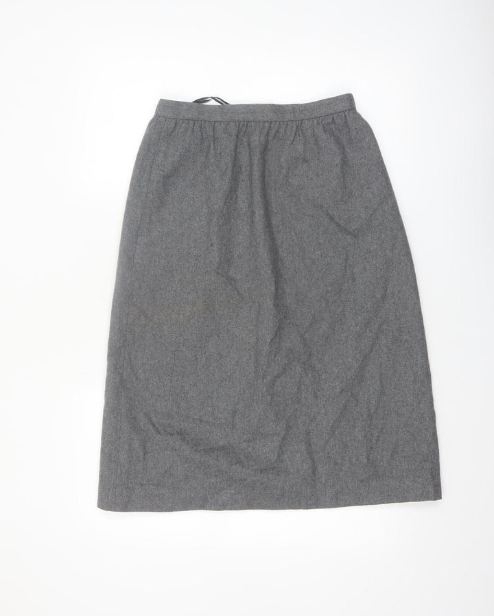 Vintage Sasson Womens Grey Wool Blend Midi Pencil Skirt Size 10