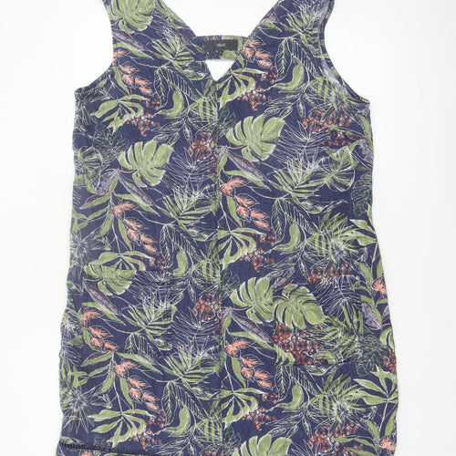 Next Women’s Multicoloured Linen Blend Tropical Shift Dress Size 16