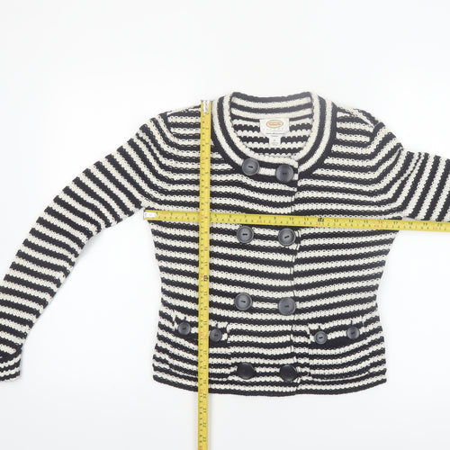 Talbots Women’s Black & White Petite Cardigan Cotton Knit Size S