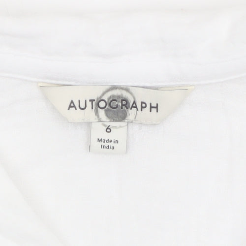 Marks and Spencer Autograph Women’s White Cotton Pyjama Shirt Size 6