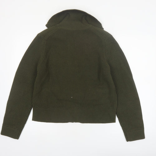 Marks and Spencer Women Green Full Zip Knit Jumper M