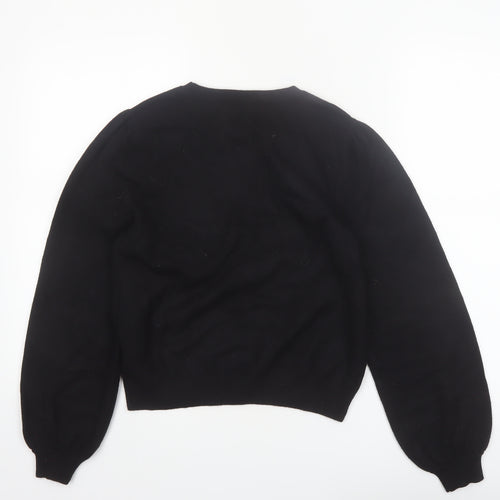 Mint Velvet Women's Black Bow Pullover Jumper Size M