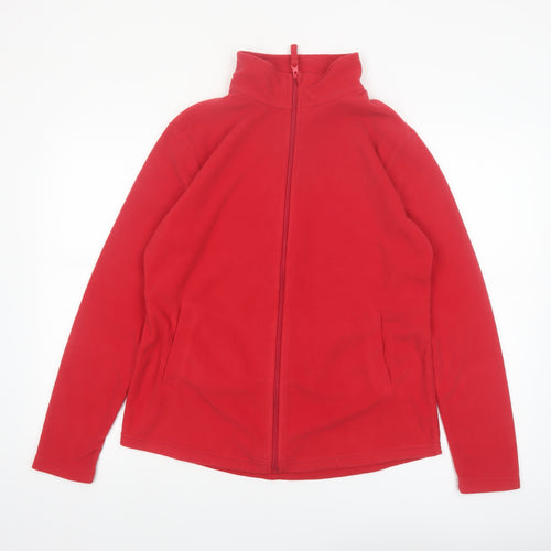 Janina Women Red Fleece Full Zip Jacket Size 14