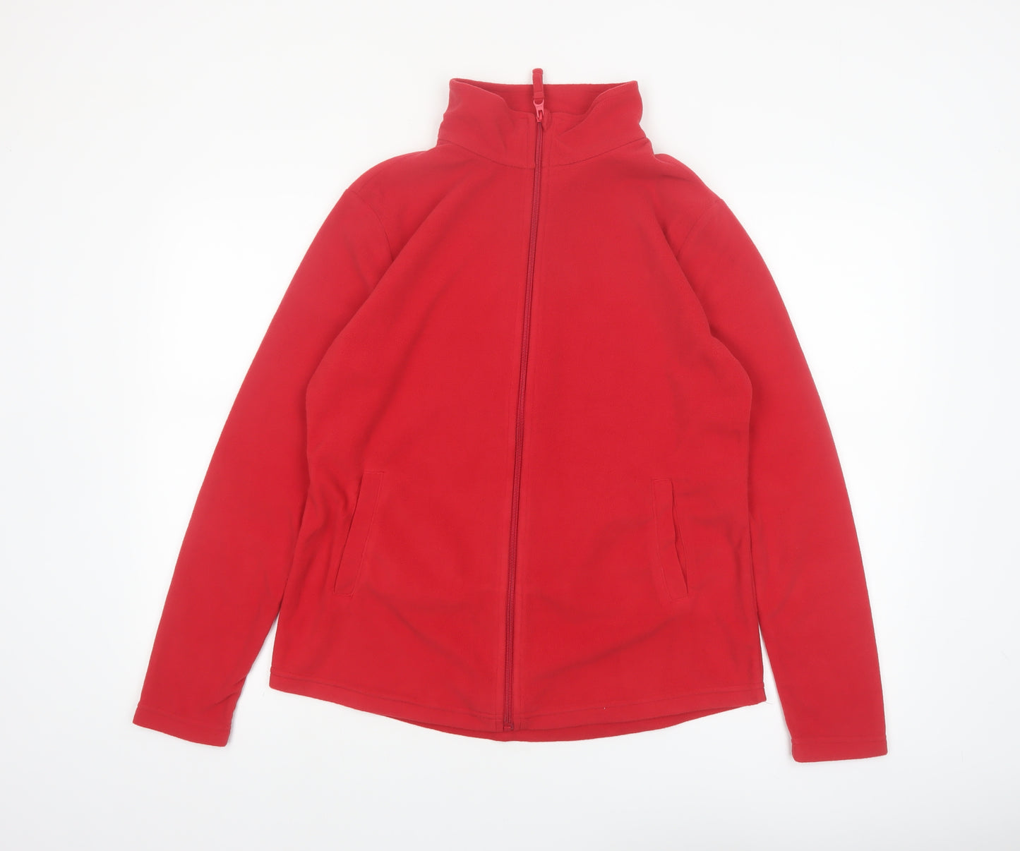 Janina Women Red Fleece Full Zip Jacket Size 14