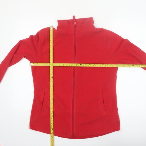 Janina Women Red Fleece Full Zip Jacket Size 14