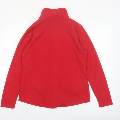 Janina Women Red Fleece Full Zip Jacket Size 14