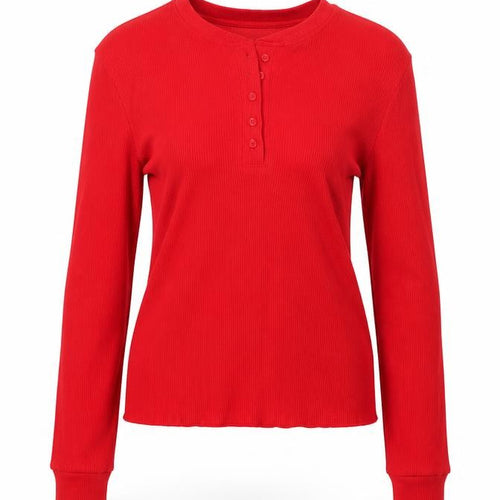 Marks and Spencer Womens Red Long Sleeve Henley Nightshirt Size 14
