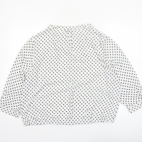 Dorothy Perkins Women's White Floral Blouse UK 18 3/4 Sleeve Tunic Top