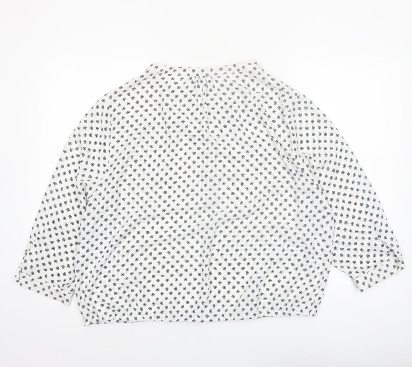 Dorothy Perkins Women's White Floral Blouse UK 18 3/4 Sleeve Tunic Top