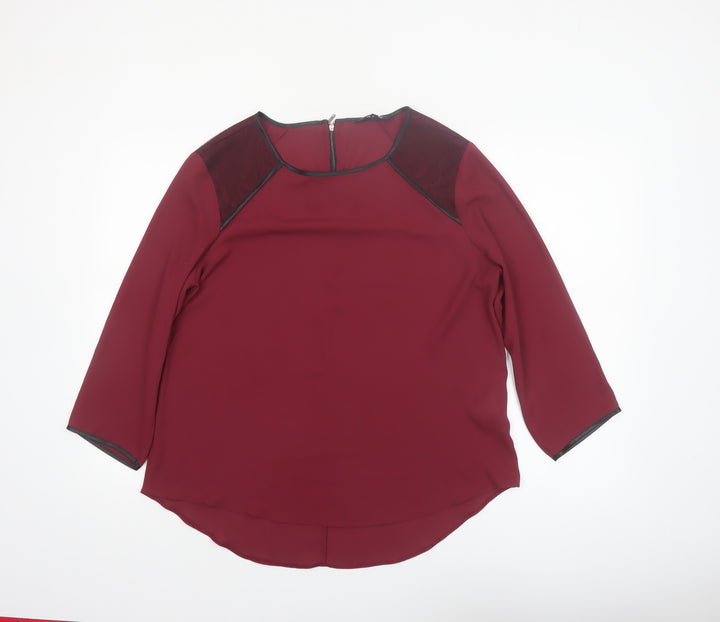 Star by Julien Macdonald Women's Red 3/4 Sleeve Blouse Size 16