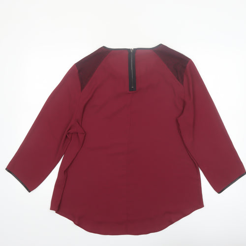 Star by Julien Macdonald Women's Red 3/4 Sleeve Blouse Size 16