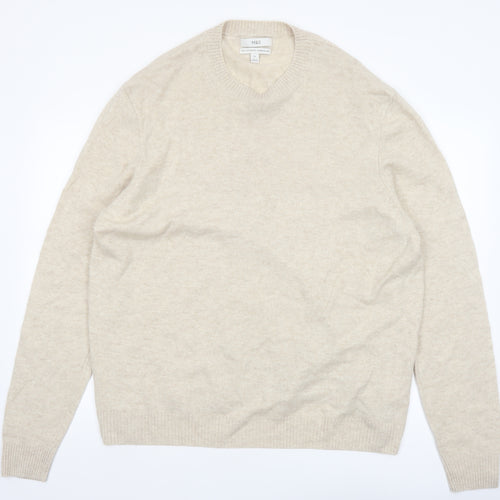 Marks and Spencer Men’s Beige Lambswool 2XL Crew Neck Jumper