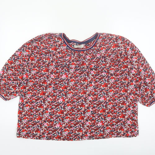 Brakeburn Womens Multicoloured Floral Cotton Tunic Blouse Size 16