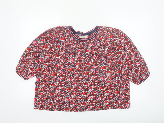 Brakeburn Womens Multicoloured Floral Cotton Tunic Blouse Size 16