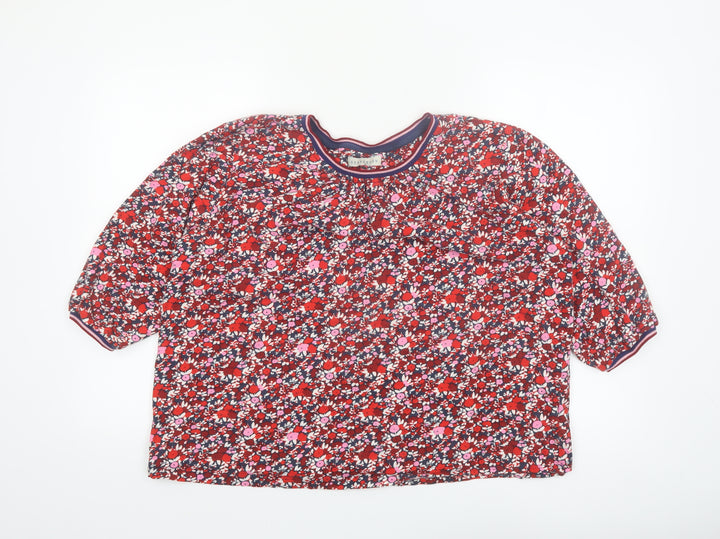 Brakeburn Womens Multicoloured Floral Cotton Tunic Blouse Size 16