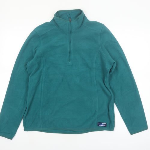 L.L. Bean Women's Teal Fleece Pullover Sweatshirt Size M Regular 1/2 Zip
