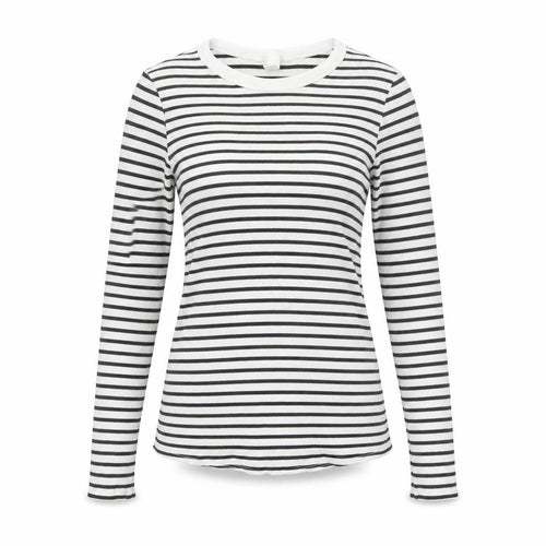H&M Maternity Black White Striped Long Sleeve Cotton T-Shirt Size 12