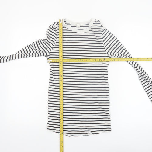 H&M Maternity Black White Striped Long Sleeve Cotton T-Shirt Size 12