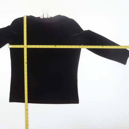 Sharon Young Women’s Black Velvet Long Sleeve Blouse Size S