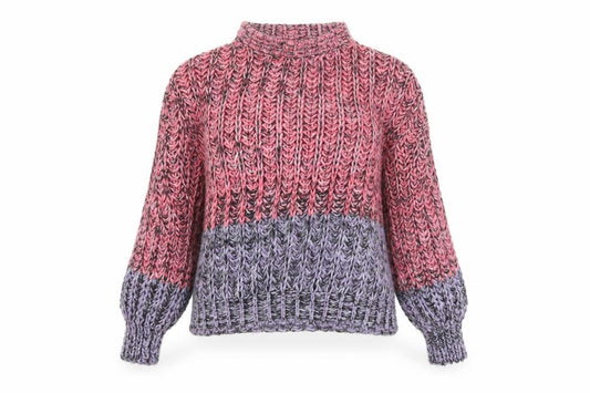 Front view of ASOS DESIGN Women's Multicoloured Chunky-Knit High Neck Jumper, size 10