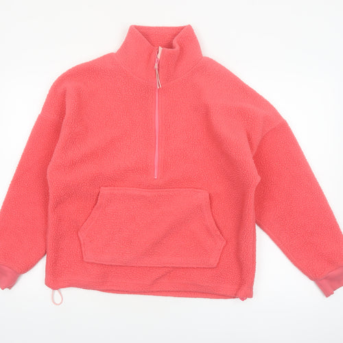Dunnes Women Pink Fleece 1/2 Zip Pullover Sweatshirt Size S