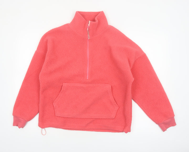 Dunnes Women Pink Fleece 1/2 Zip Pullover Sweatshirt Size S