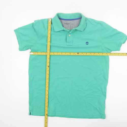 Timberland Men's Green Regular Fit Cotton Polo Shirt Size S