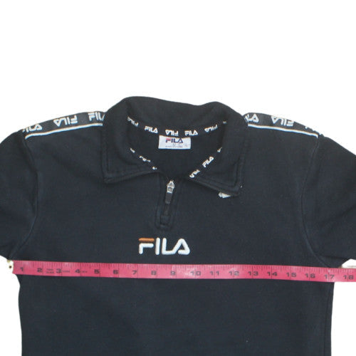 Fila Boys Black Size 12 1/4 Zip Pullover Sweatshirt