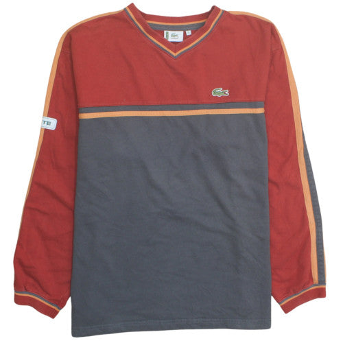 Lacoste Men’s Red V-Neck Pullover Sweatshirt Size L