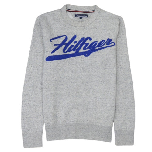 Tommy Hilfiger Women Grey Logo Crew Neck Pullover Sweatshirt Size M
