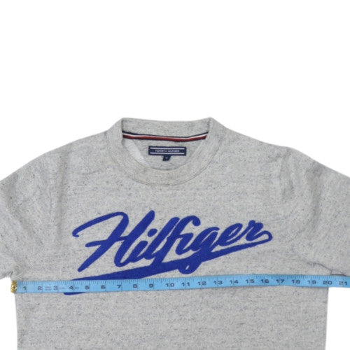 Tommy Hilfiger Women Grey Logo Crew Neck Pullover Sweatshirt Size M