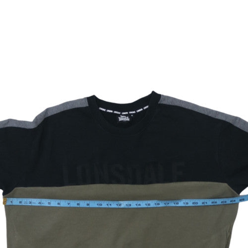 Lonsdale Women's Khaki & Black Colourblock Crew Neck Sweatshirt Size 18