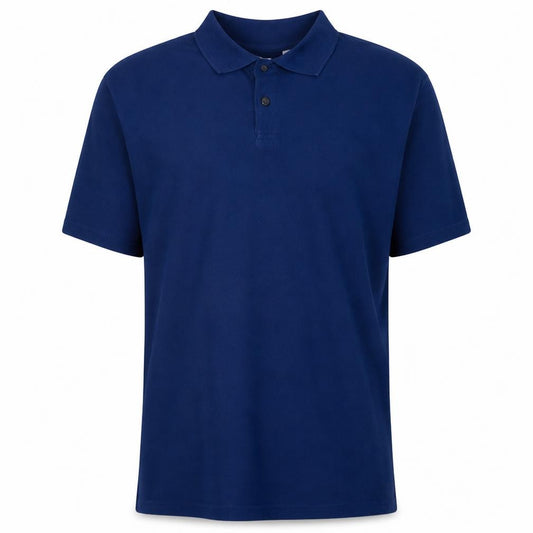 Front view of Calvin Klein Men’s Blue Liquid Touch Polo Shirt XL Cotton