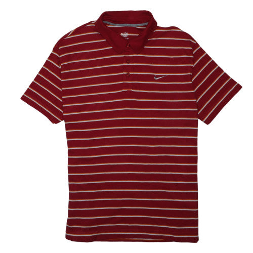 Nike Men's Red Striped Polo Shirt 2XL Athletic Fit Cotton Blend