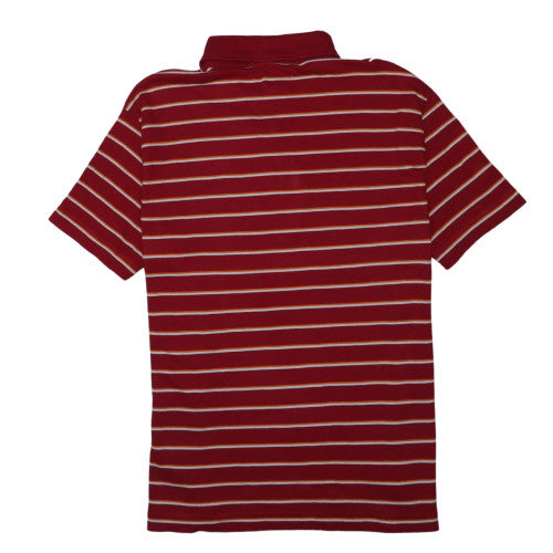 Nike Men's Red Striped Polo Shirt 2XL Athletic Fit Cotton Blend