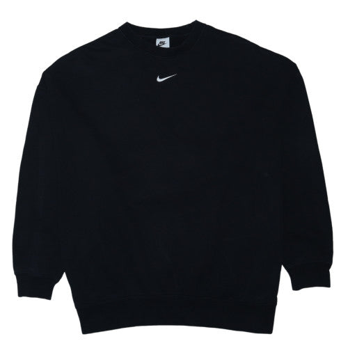Nike Womens Black Small Pullover Crew Neck Sweatshirt Cotton Blend