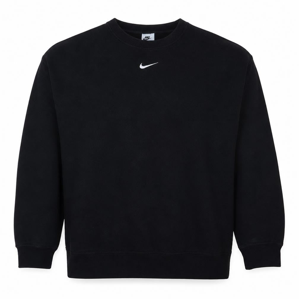 Front view of Nike women’s black small pullover crew neck sweatshirt cotton blend